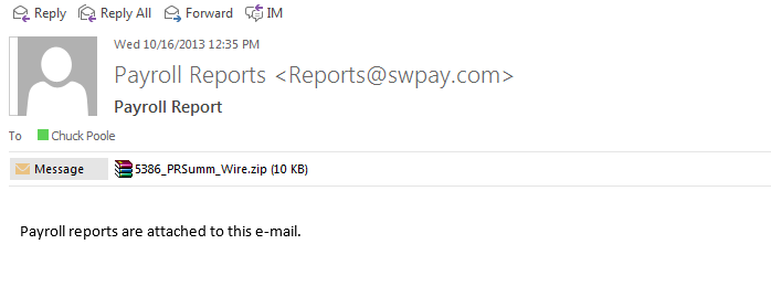 Example email